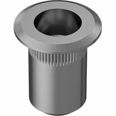 BSC PREFERRED Zinc-Plated Heavy-Duty Rivet Nut Open End M4 x .7 Interior Thread .5-2.0mm Material Thickness, 25PK 95105A167